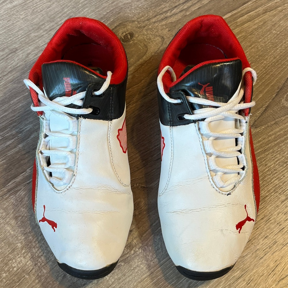 Puma Ferrari Future Cat M1 Kids Sneakers White Red Black 303968-01 Size 4.5Y